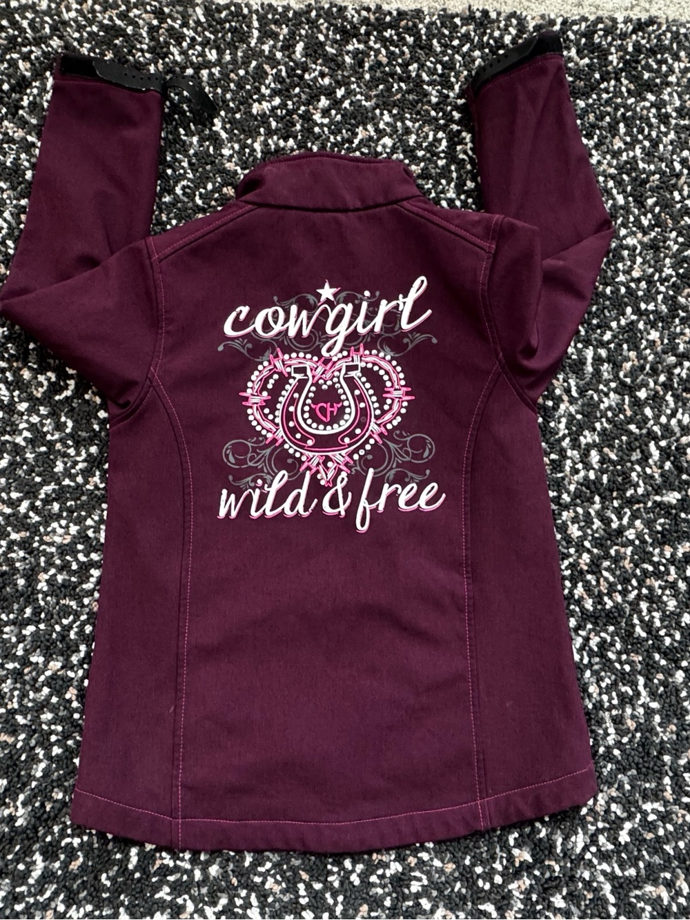 Cowgirl Hardware Girls Softshell Jacket Burgundy Pink Size L 10/12